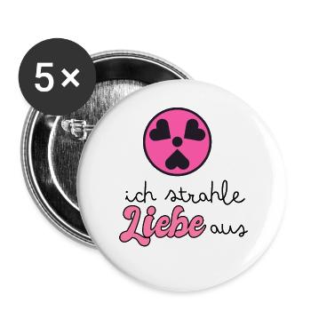 Ich strahle Liebe aus - Buttons groß 56 mm (5er Pack) - Weiß - Vorne