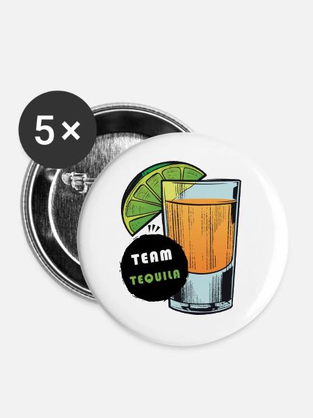 Team Tequila - Buttons groß 56 mm (5er Pack) - Weiß
