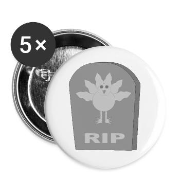 Gothic Alternative dead Christmas Turkey RIP - Buttons large 2.2''/56 mm (5-pack) - white - Front