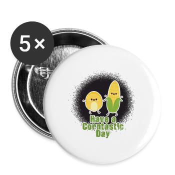 Habt Einen Korntastischen Tag - Buttons groß 56 mm (5er Pack) - Weiß - Vorne