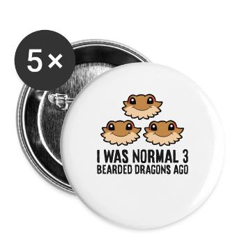 I Was Normal 3 Bearded Dragons Ago Pet Bearded - Buttons large 2.2''/56 mm (5-pack) - white - Front