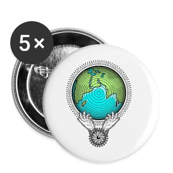 Save our Planet Earth Natur Schutz Umweltschutz - Buttons groß 56 mm (5er Pack) - Weiß - Vorne
