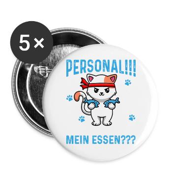Staff!!! Where is my food??? - Buttons large 2.2''/56 mm (5-pack) - white - Front