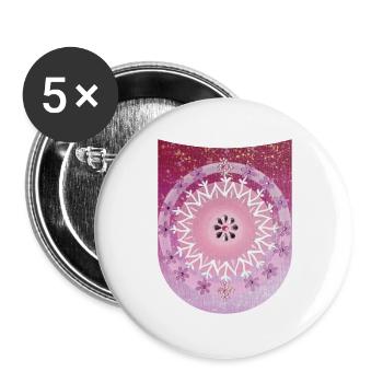 BlumenMandala Harmonie: Sonja Ariel von Staden - Lot de 5 grands badges (56 mm) - blanc - Devant