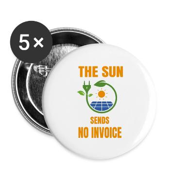 Sun No bill solar system solar power - Buttons large 2.2''/56 mm (5-pack) - white - Front