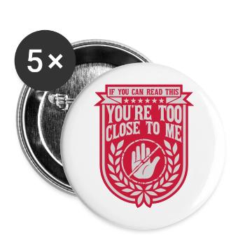 too close to me - Buttons large 2.2''/56 mm (5-pack) - white - Front
