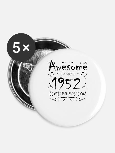1952 - Buttons groß 56 mm (5er Pack) - Weiß