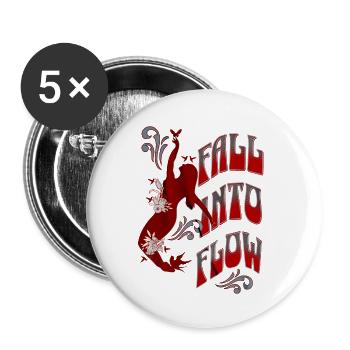 Fall into Flow, Dance Design, Romantisch, Vertäumt - Buttons groß 56 mm (5er Pack) - Weiß - Vorne