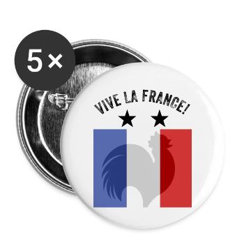 france - Buttons large 2.2''/56 mm (5-pack) - white - Front