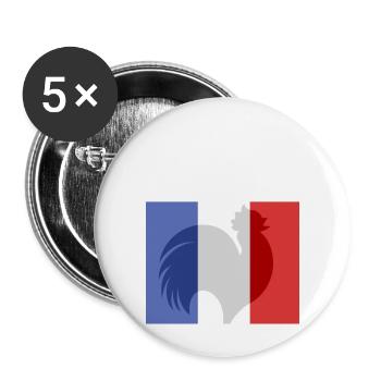 France - Lot de 5 grands badges (56 mm) - blanc - Devant