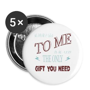 bodybuilder joke christmas present awkward funny - Buttons groß 56 mm (5er Pack) - Weiß - Vorne