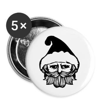 Christmas Hat Santa Claus Christmas 13 - Buttons large 2.2''/56 mm (5-pack) - white - Front