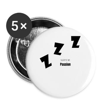 Schlafen - Buttons groß 56 mm (5er Pack) - Weiß - Vorne