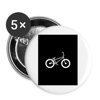 BMX Weiss - Buttons groß 56 mm (5er Pack) - Weiß - Vorne