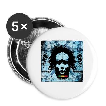 Reggae Man Portrait with Graffiti Style - Buttons large 2.2''/56 mm (5-pack) - white - Front