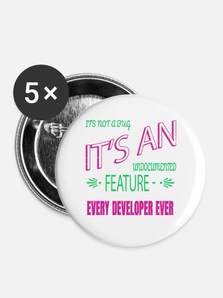 gift idea statement - Buttons groß 56 mm (5er Pack) - Weiß