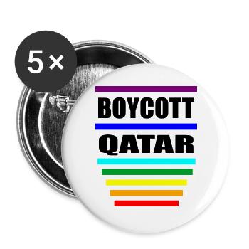 Boycott Qatar Sayings Rainbow - Buttons large 2.2''/56 mm (5-pack) - white - Front