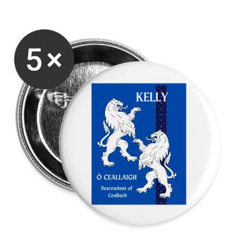 KELLY2 - Lot de 5 grands badges (56 mm) - blanc - Devant