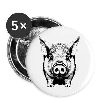 pig sweet pigs pigs animal animals 3 - Buttons large 2.2''/56 mm (5-pack) - white - Front
