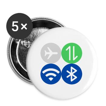 Menu rapide - Lot de 5 grands badges (56 mm) - blanc - Devant