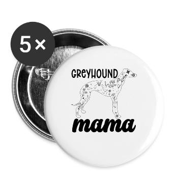 Greyhound Mama Racer d’animaux à la retraite Greyhound Racer - Lot de 5 grands badges (56 mm) - blanc - Devant