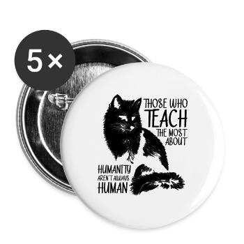 Those Who Teach Animal Welfare Adopt Animal Worker - Buttons large 2.2''/56 mm (5-pack) - white - Front
