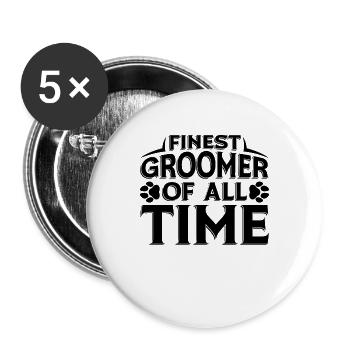 Finest Groomer Of Pet Groomer Animal Salon Groomer - Buttons large 2.2''/56 mm (5-pack) - white - Front