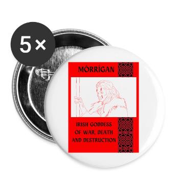 MÓRRÍGAN, IRISCHE KRIEGSGÖTTIN - Buttons groß 56 mm (5er Pack) - Weiß - Vorne