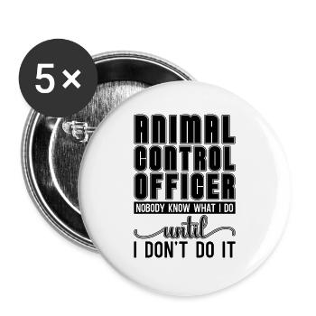 Animal Control Animal Officer Dog Catcher Officer - Buttons large 2.2''/56 mm (5-pack) - white - Front