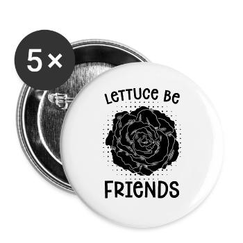 Laitue Soyez amis Chef végétalien Véganisme Chefs végétaliens - Lot de 5 grands badges (56 mm) - blanc - Devant