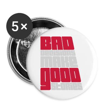 bad decisions great stories - Buttons groß 56 mm (5er Pack) - Weiß - Vorne