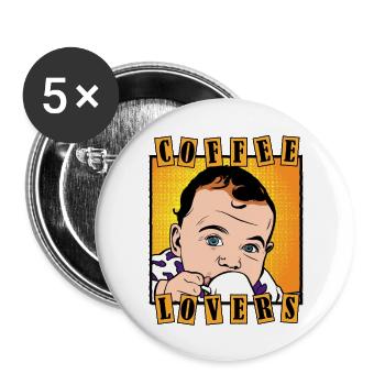 Baby Coffee - Buttons large 2.2''/56 mm (5-pack) - white - Front