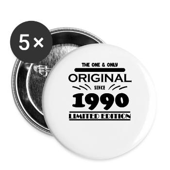 1990 - Year of construction 1990 - Born 1990 - Buttons large 2.2''/56 mm (5-pack) - white - Front