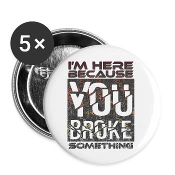 tech it informatique citations fraze mème cool citation cyber - Lot de 5 grands badges (56 mm) - blanc - Devant