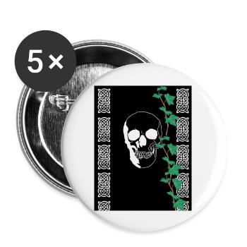 Crâne blanc - Lot de 5 grands badges (56 mm) - blanc - Devant