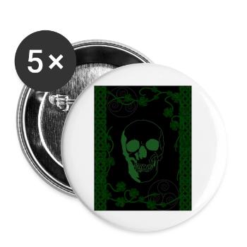 Greenskull - Buttons large 2.2''/56 mm (5-pack) - white - Front