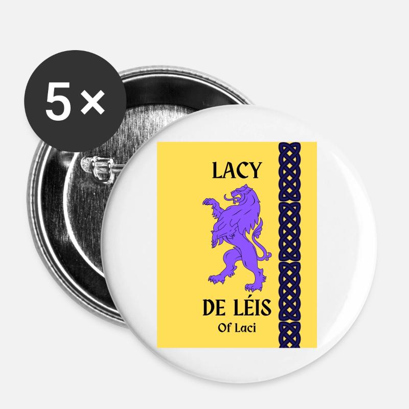 Lacy Surname - Buttons large 2.2''/56 mm (5-pack) - white