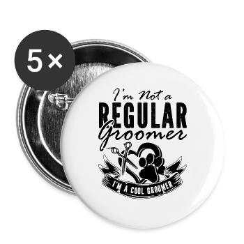 I'm Not A RegularPet Groomer Animal Salon Groomer - Buttons large 2.2''/56 mm (5-pack) - white - Front