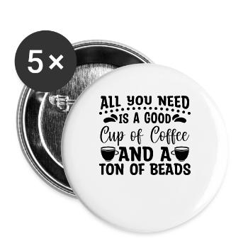 All You Need Is A Good Beading Beads Crafts Beader - Buttons large 2.2''/56 mm (5-pack) - white - Front