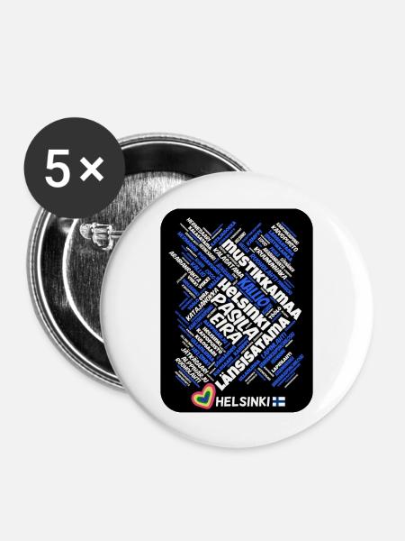 Helsinki - Buttons groß 56 mm (5er Pack) - Weiß