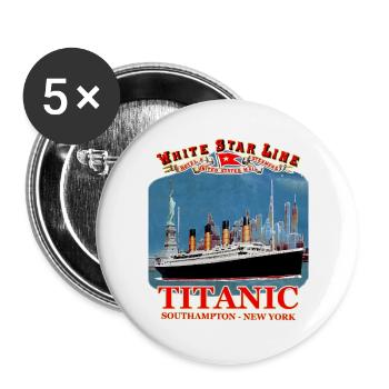 TITANIC creation Louis RUNEMBERG © Adagp - Buttons large 2.2''/56 mm (5-pack) - white - Front