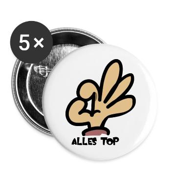 Handzeichen - Buttons groß 56 mm (5er Pack) - Weiß - Vorne