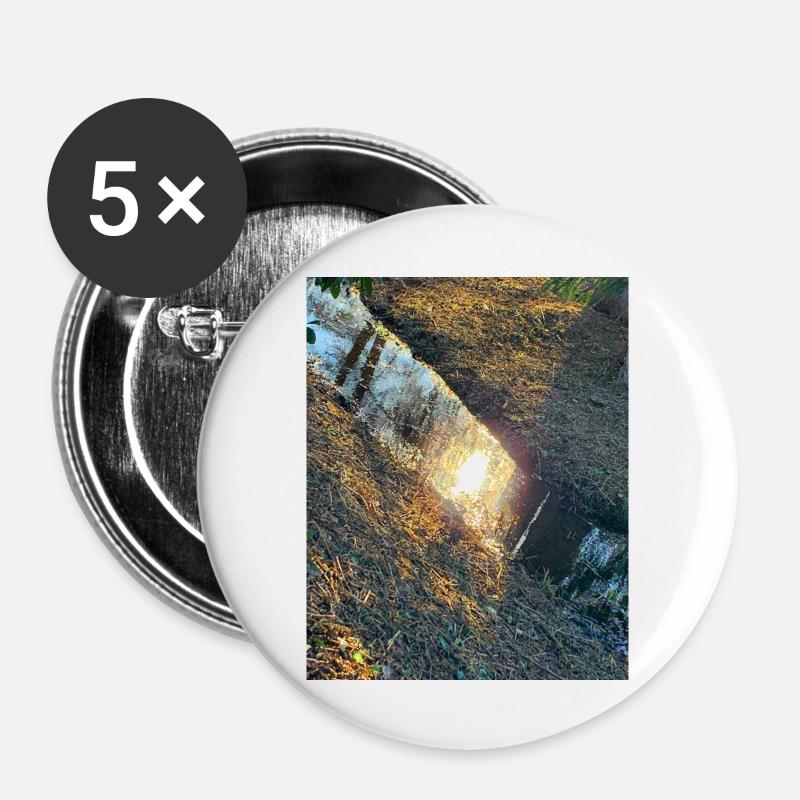 Water Nature - Buttons large 2.2''/56 mm (5-pack) - white