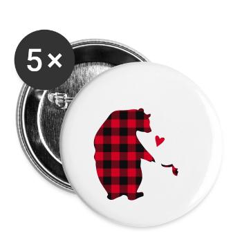 Stepmom Bear - Buttons large 2.2''/56 mm (5-pack) - white - Front