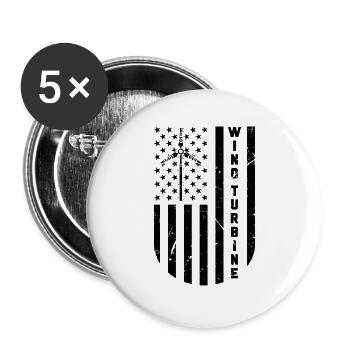 Wind Turbine Renewable Energy Turbine Technician - Buttons large 2.2''/56 mm (5-pack) - white - Front