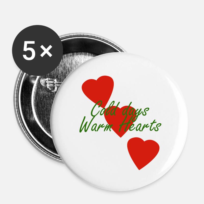 Cold days - Buttons large 2.2''/56 mm (5-pack) - white
