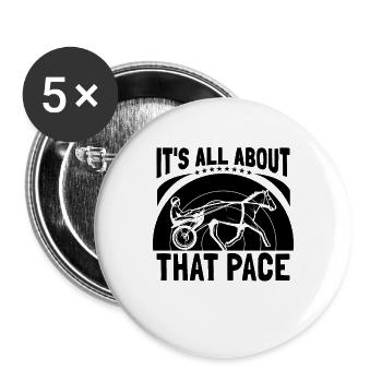 It's All About Horse Racing Equines Horse Racer - Buttons groß 56 mm (5er Pack) - Weiß - Vorne