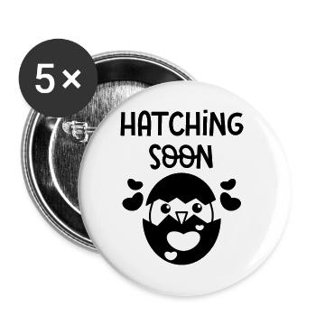 Né Bébé Ventre Enceinte Déclaration Parents Coeur - Lot de 5 grands badges (56 mm) - blanc - Devant