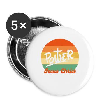 Christian Proverbs Christ - Buttons large 2.2''/56 mm (5-pack) - white - Front