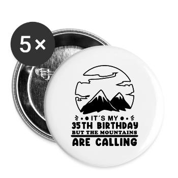 Mountain Wanderer 35e anniversaire 35 ans cadeau - Lot de 5 grands badges (56 mm) - blanc - Devant